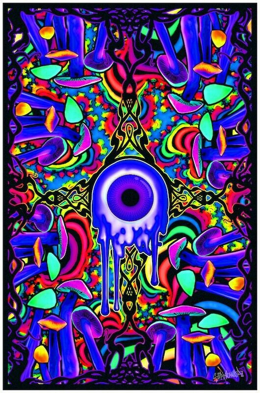 Shroom With A View Blacklight Poster- BL1 A5