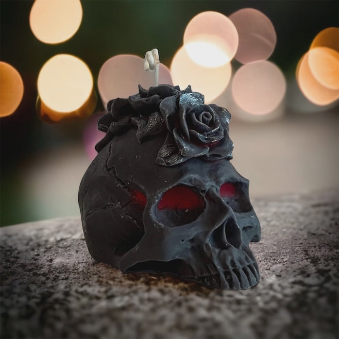 Skull & Roses Candle that Bleeds