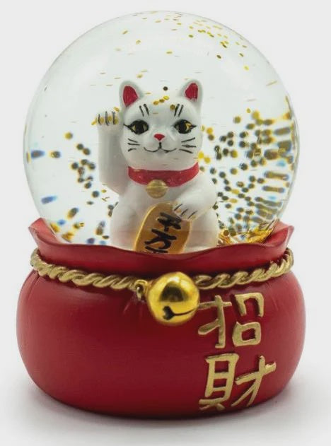 OS - Lucky Cat Snow Globe