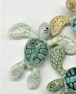 Raku Potteryworks - Turquoise Glazed Turtles