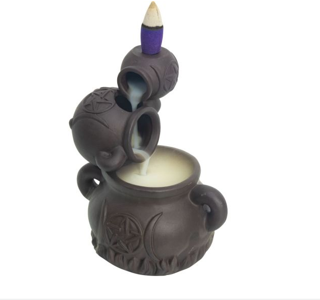 Ceramic Backflow Incense Burner - Triple Cauldrons