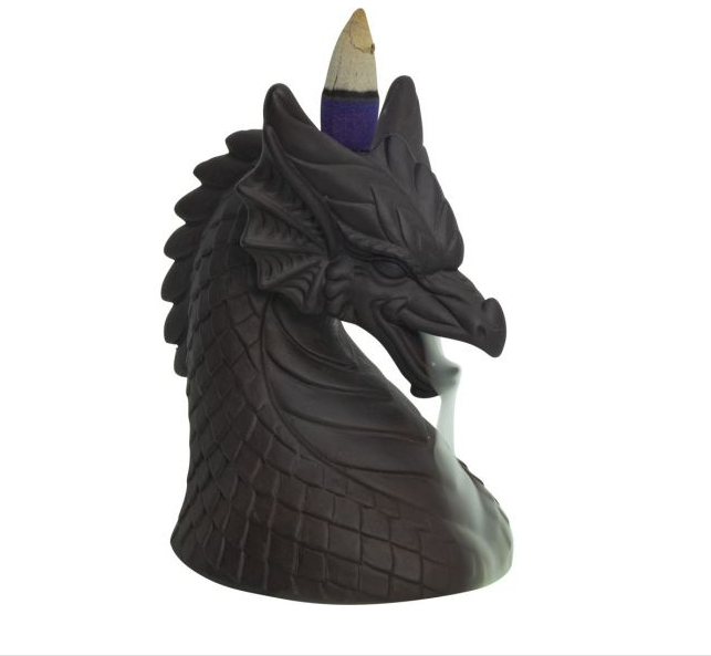 Ceramic Backflow Incense Burner - Smoke Breathing Dragon Head