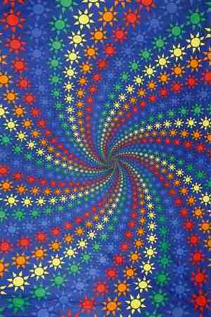 3D Spiral Suns Tapestry 60x90