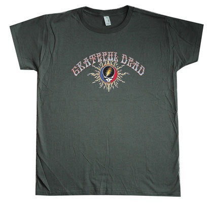 Happylife - Grateful Dead Flames Steal Your Face Solid T Shirt