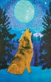 3-D Glow Wolf Tapestry