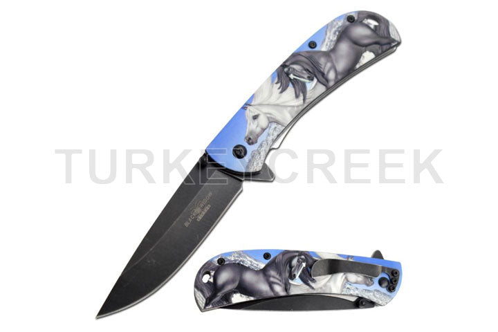 Snake Eye Tactical Spring Assist Horse Knife