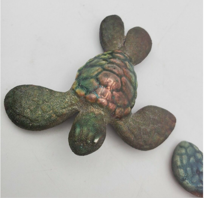 Raku Potteryworks - Multicolor Raku Sea Turtles