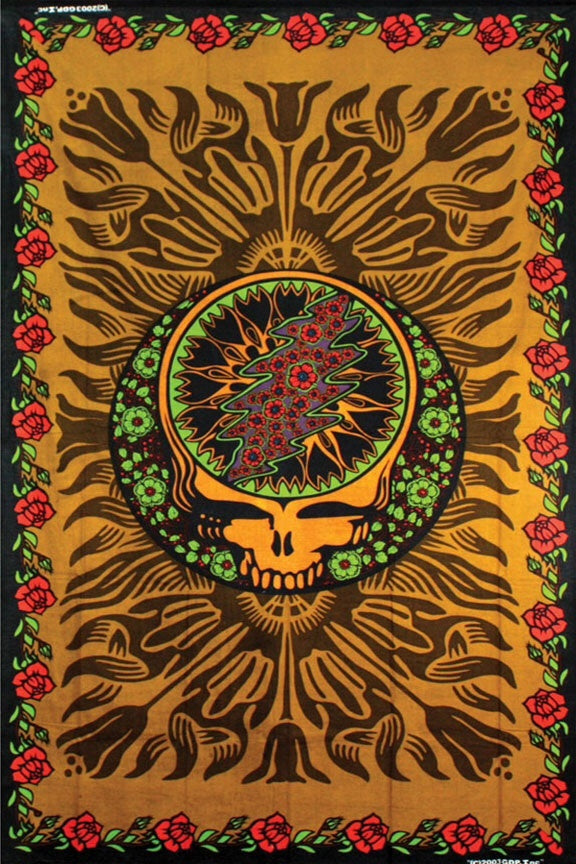 Grateful Dead Red Roses Steal Your Face Tapestry