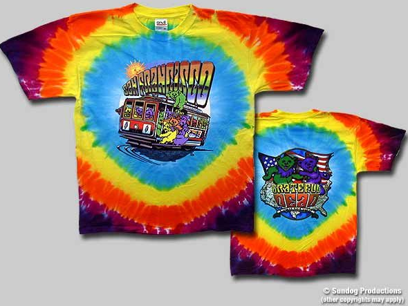 Sundog - Grateful Dead San Francisco Coast to Coast Tie Dye T-Shirt