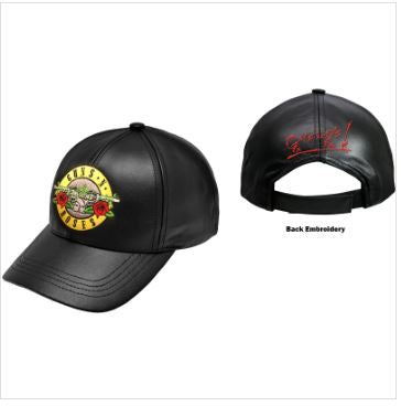 Rock Off - Guns N' Roses Logo Faux Leather Unisex Baseball Cap