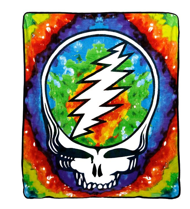 Grateful Dead - Steal Your Face Tie Dye Fleece Blanket