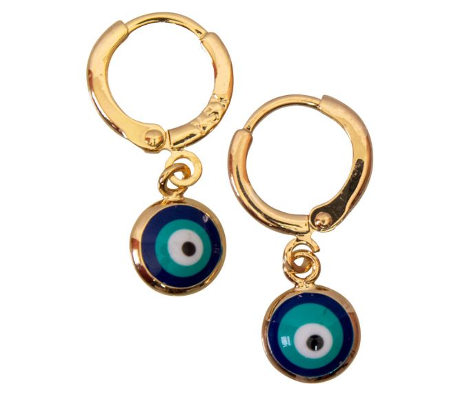 Copper Blue Evil Eye Protection Earrings - KI