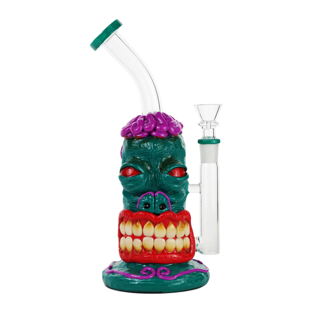9" Glass Water Pipe Zombie Design