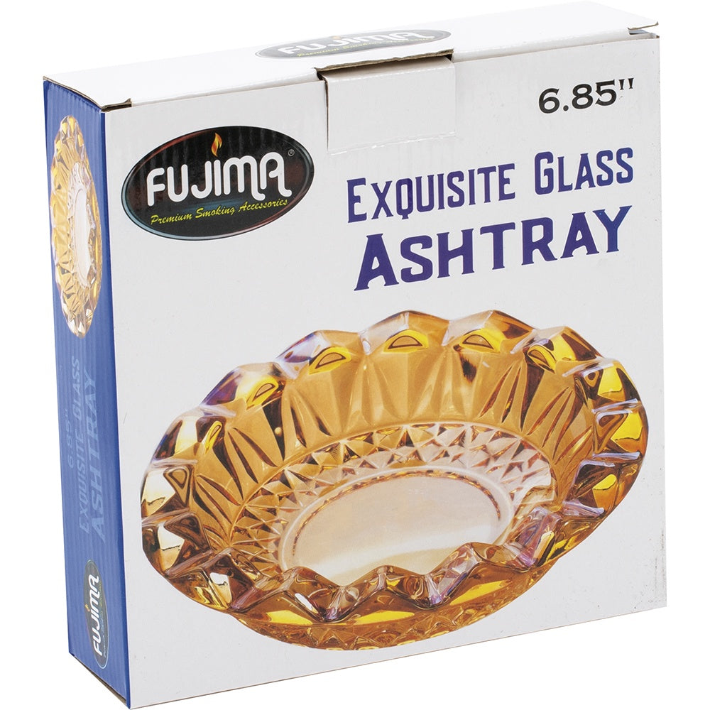 Glass Ashtray W/ Golden Spraying 6.88" - A185
