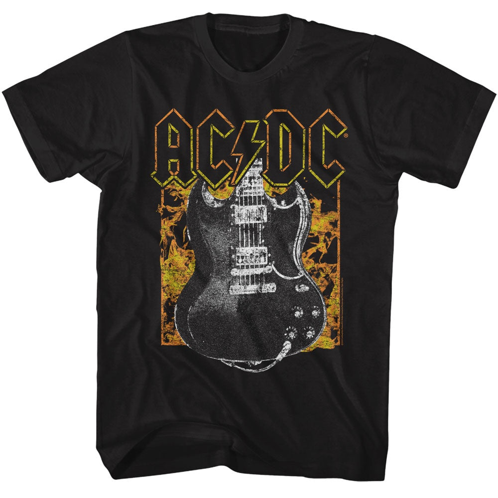 AC/DC T-Shirt- Guitar w/ Fire