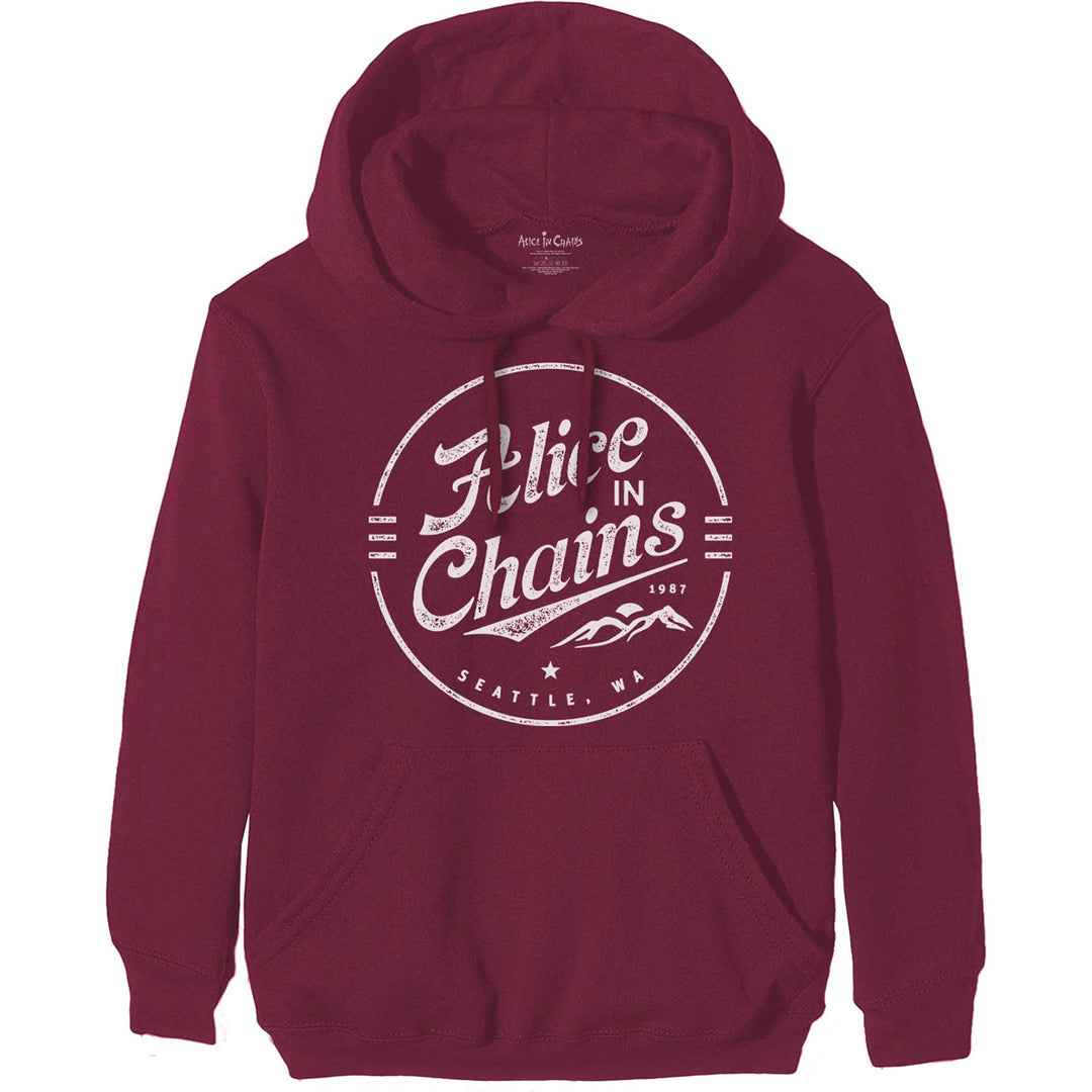 ALICE IN CHAINS UNISEX PULLOVER HOODIE: CIRCLE EMBLEM (RO)