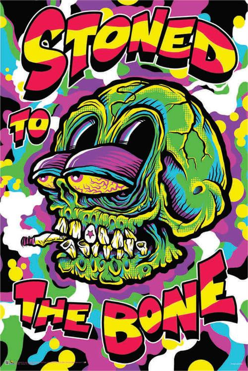 Stoned to the Bone Non-Flocked Blacklight Poster