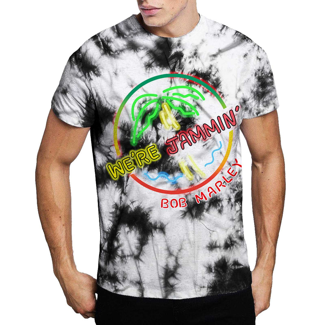 BOB MARLEY UNISEX T-SHIRT: NEON SIGN (WASH COLLECTION)