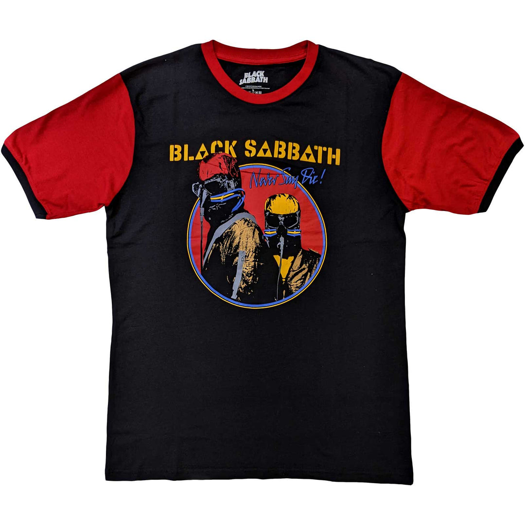 Black Sabbath Unisex Ringer T-Shirt - Never Say Die (Black & Orange)
