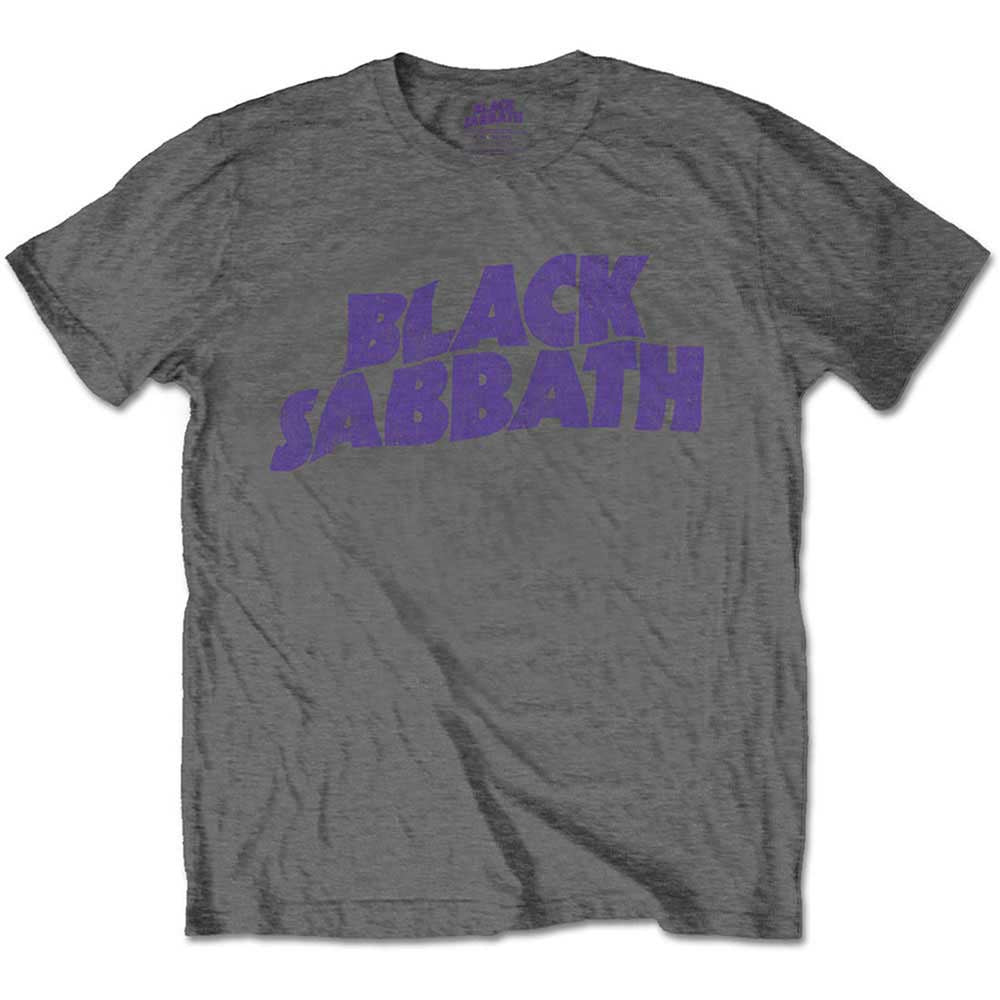 Black Sabbath Wavy Logo Boys Charcoal T-Shirt