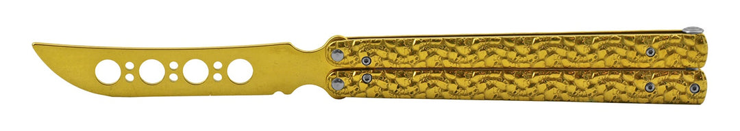 Oversized Butterfly Balisong Practice Knife - Gold