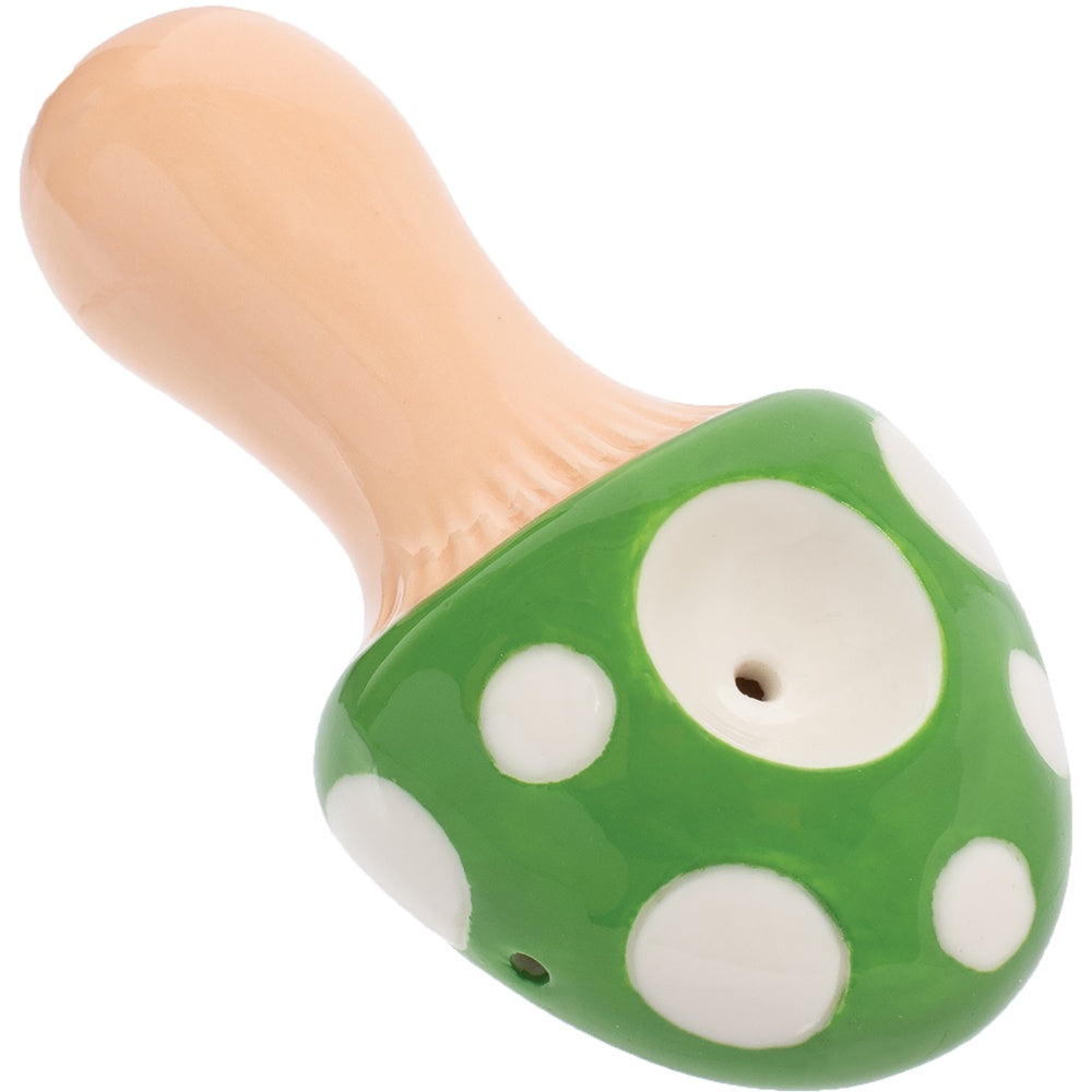 Wacky Bowlz 3.5" Ceramic Green Mushroom Pipe