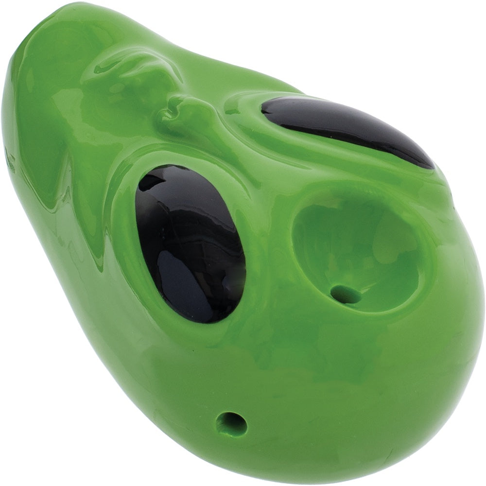 Wacky Bowlz - 3.5" Ceramic Green Alien Pipe