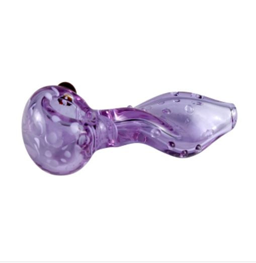 Skeye - 4" Twisted Pink & Purple Glass Spoon