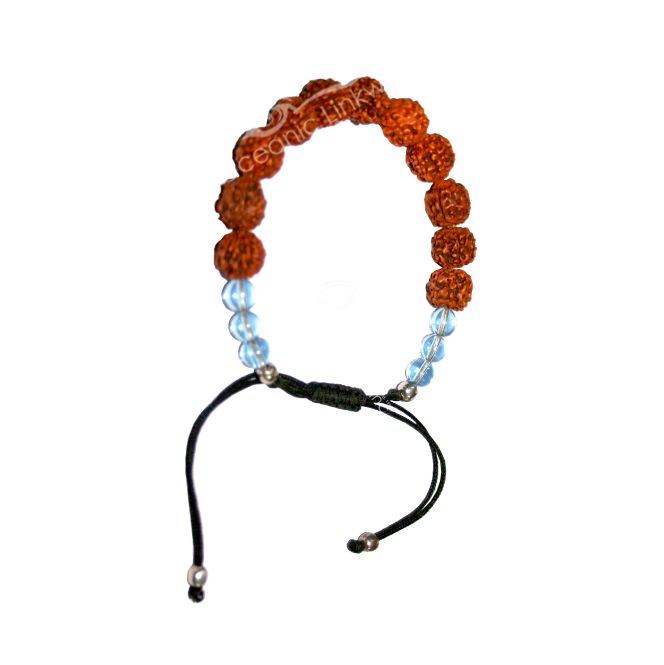 Oceanic - Rudraksha & Quartz Crystal Adjustable Bracelet