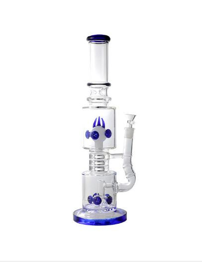 Skeye - 16" Tube Shift Stemless Double 5 Button Perc w/ Ice Pinch Pipe