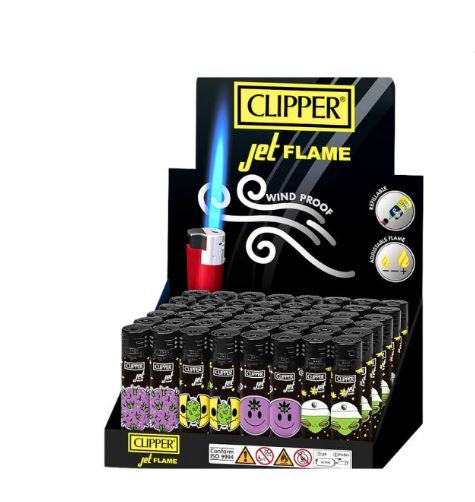 Clipper Jet Flame Wind Proof Lighters - Galactic Weed