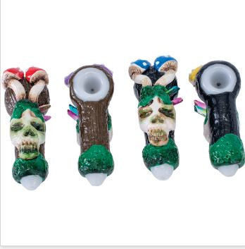 Fujima - 5" Skull & Mushroom Hand Pipe