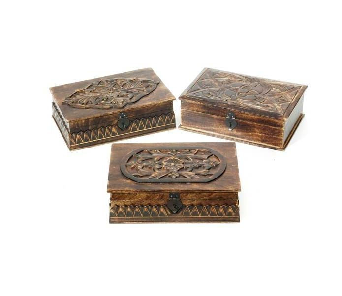 RExpo - Large Carved Wooden Box WBX120