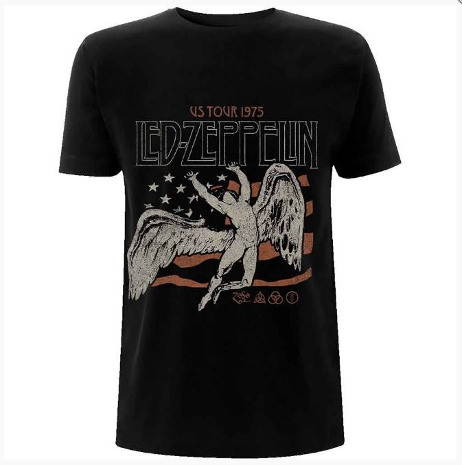 Rock Off - Led Zeppelin "US 1975 Tour Flag" Unisex T-Shirt
