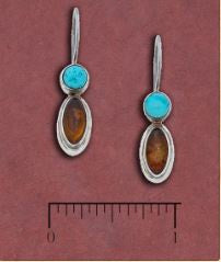 Tidepool - Amber & Turquoise Sterling Silver Earrings