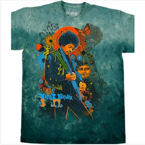 Liquid Blue - Jimi Hendrix "Trippy Jimi" Tie-Dye T-Shirt