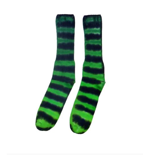 Cosmic Cotton - Green & Black Tie Dye Socks