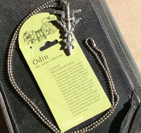 Odin Norse Collection - Carded Pewter Pendant on/Cord