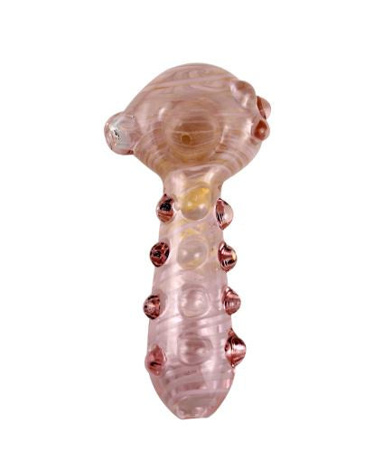 Skeye - 4.5" Pink w/Marbles Glass Spoon