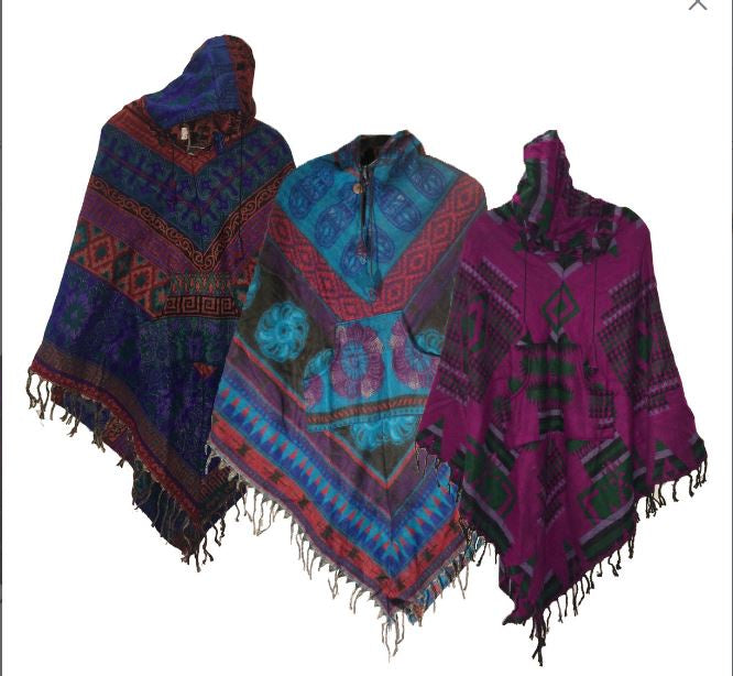 Soft Wool Patterned Poncho