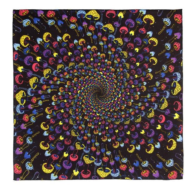 Sunshine Joy - 3D Magic Mushroom Spiral Bandanna