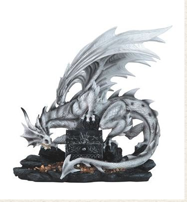 GSC - Large-scale White Dragon Statue w/Trinket Box