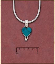 Tidepool - Turquoise Heart Sterling Pendant on Silk Cord