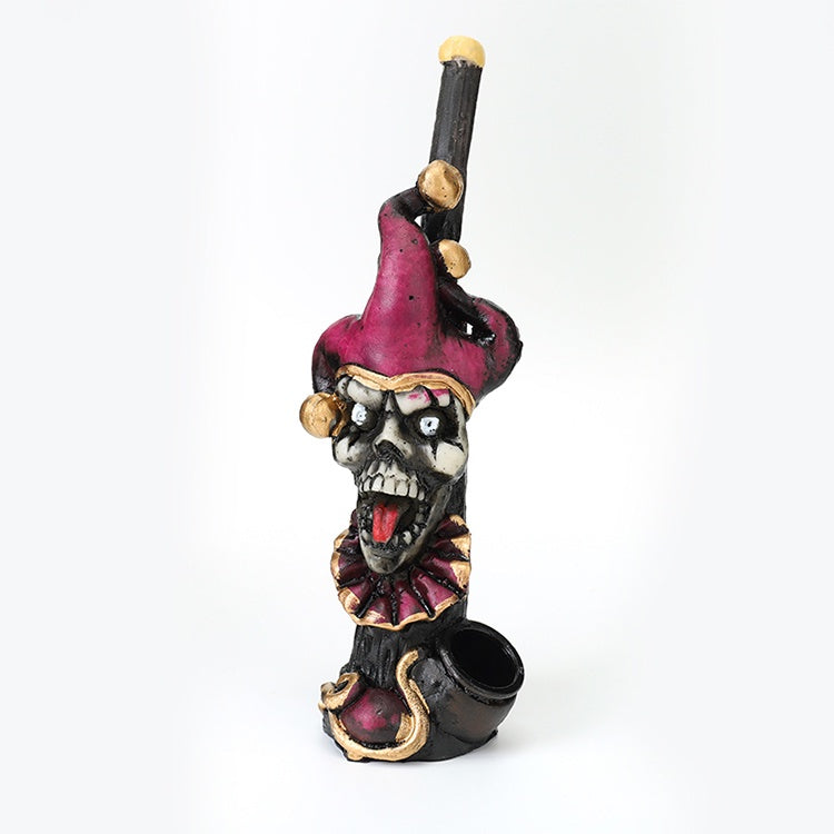 Hand Crafted Resin Pipe - Jester Skull