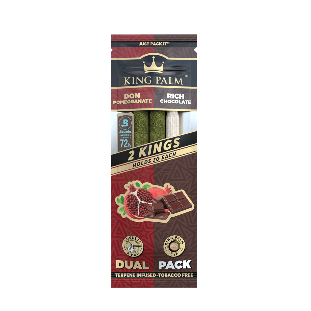 King Palm 2 Pk King- Pomegranate & Chocolate