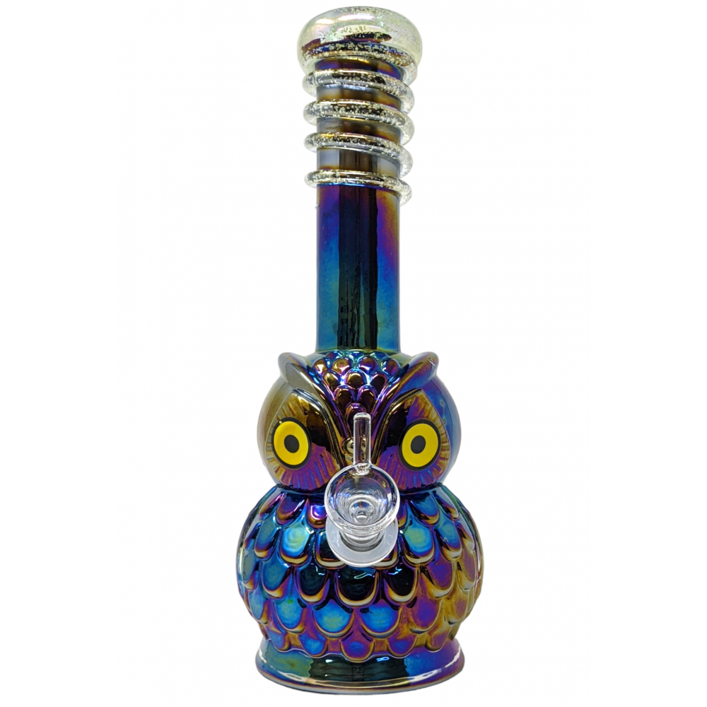 Skygate - 10.5" Glow Owl Soft Glass Water Pipe