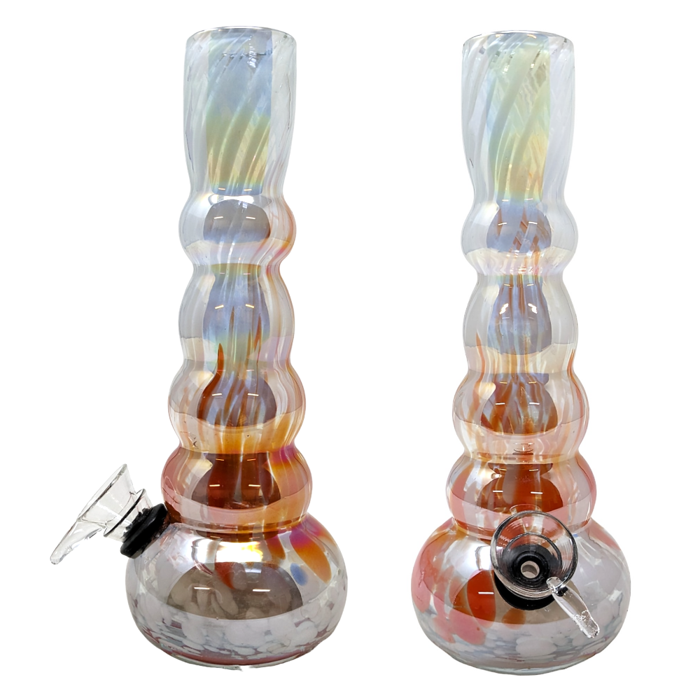 8" Multi Bubble Color Traveling Soft Glass Water Pipe