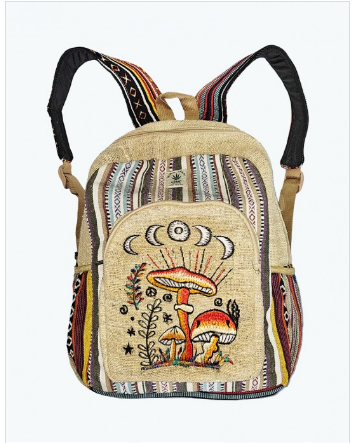 Kathmandu - Large Shroom & Moon Phase Stripes Backpack