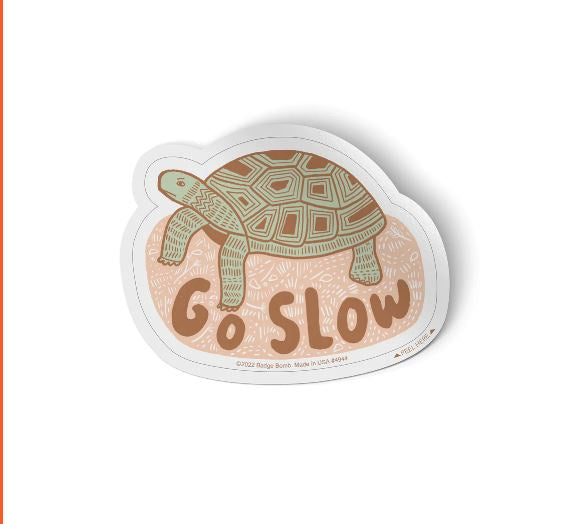 Badge Bomb - Go Slow Turtle Sticker