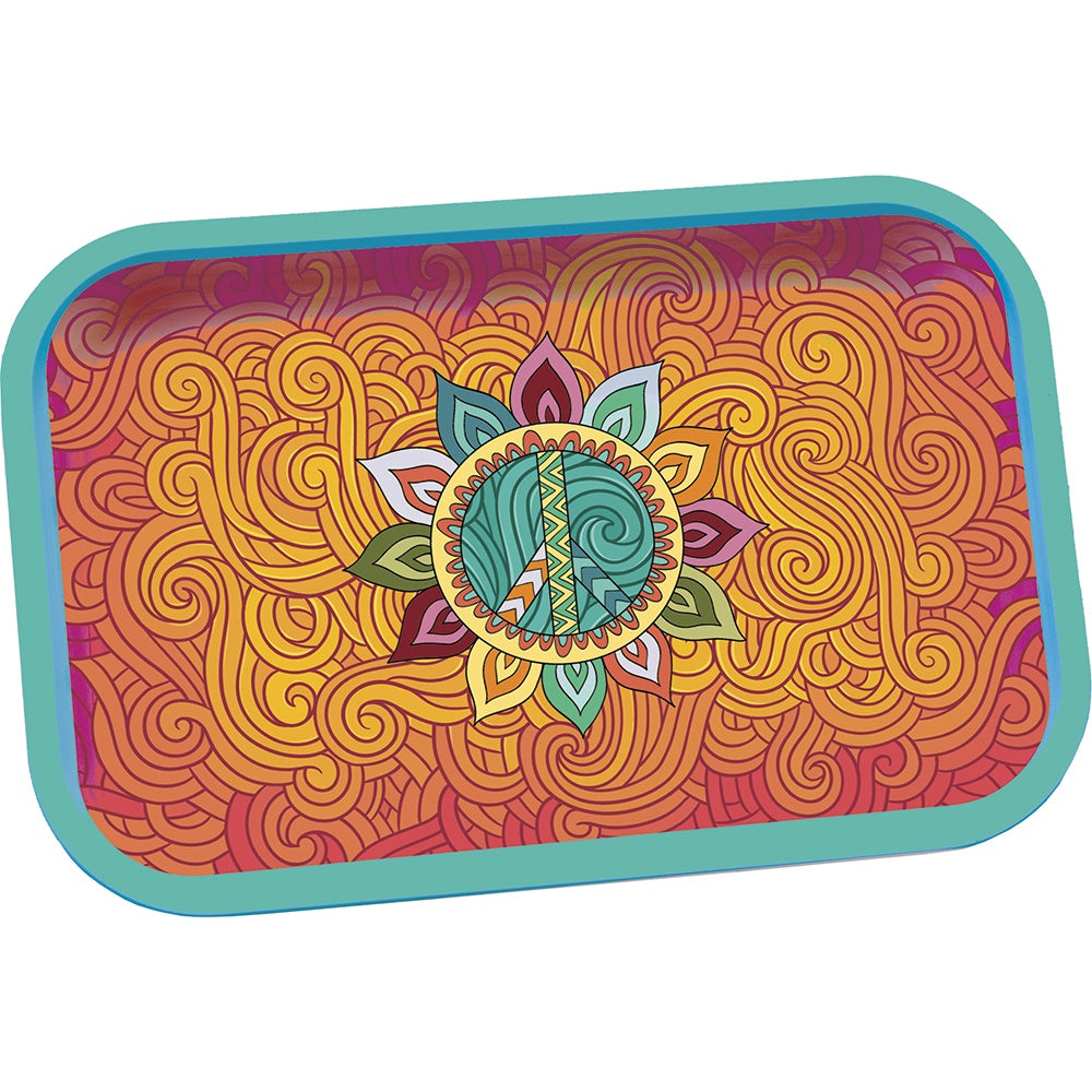 Small Peace Flower Rolling Tray - FRT26
